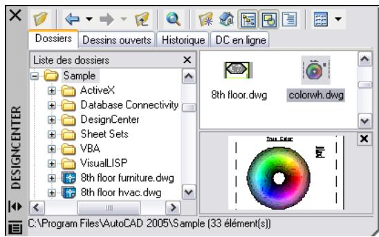 AUTODESK AUTOCAD 2005 - Organisation de la fenêtre DesignCenter - 1