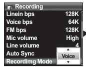 COWON IAUDIO I7 - Enregistrement à l'aide du micro intégré ou de la connexion d'entrée - 3