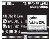 COWON IAUDIO I7 - - Ajouter des plages à BookMark. - 3