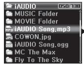 COWON IAUDIO I7 - Naviguer dans l'arborescence - 3