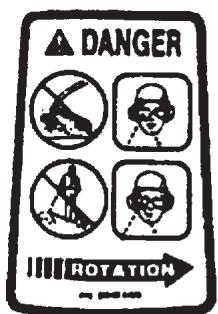 ECHO SMR-2410 TYPE 1E - AUTOCOLLANT SUR LE CARTER DE PROTECTION CONTRE LES DEBRIS - 1