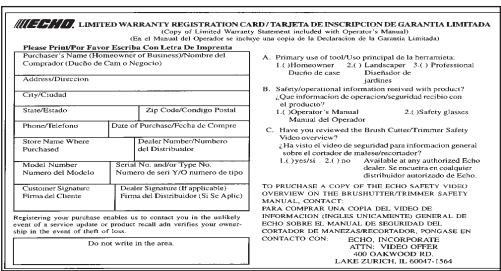 ECHO SMR-2410 TYPE 1E - AU + 800-673-1558 - 1