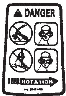 ECHO SRM-2400 TYPE 1E - AUTOCOLLANT SUR LE CARTER DE PROTECTION CONTRE LES DEBRIS - 1