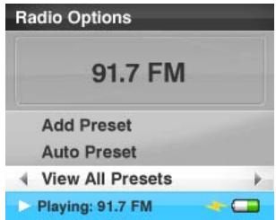 SANDISK SANSA FUZE - Options de radio - 1