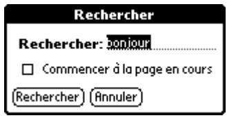 PALM READER - Utilisation des commandes rechercher et poursuivre la recherche - 1