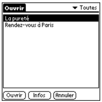 PALM READER - Pour connaître la quantité de mémoire utilisée par un livre électronique : - 1