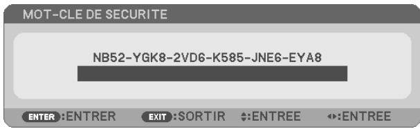 NEC UM301WI - Pour activer la fonction de Sécurité : - 6