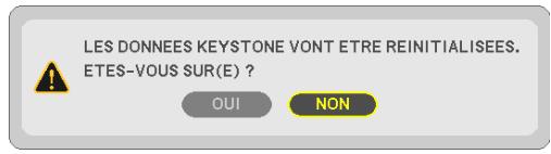 NEC UM301WI - Réinitialisez le réglage keystone à la valeur initiale - 2