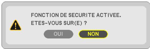 NEC UM301WI - Pour activer la fonction de Sécurité : - 5