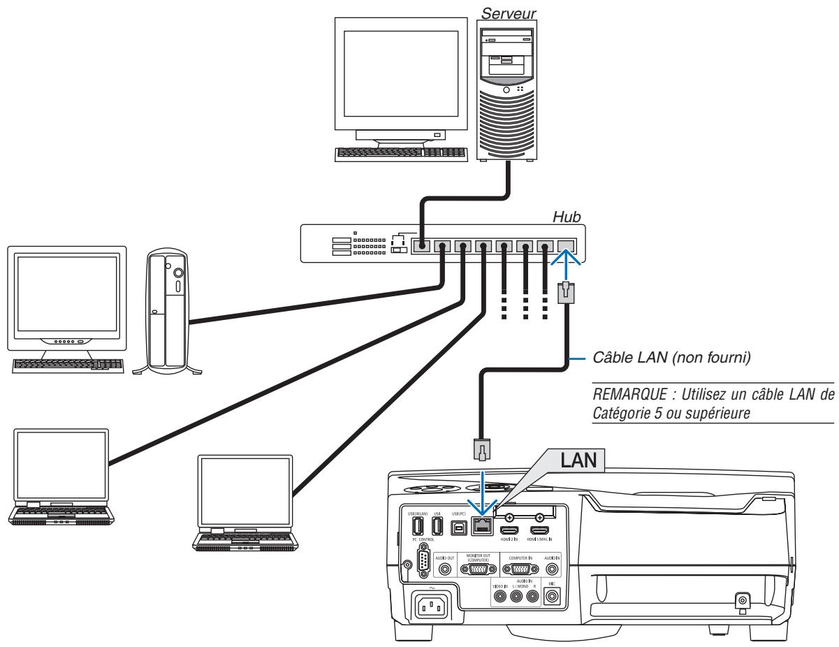 NEC UM301WI - Exemple de connexion LAN - 1