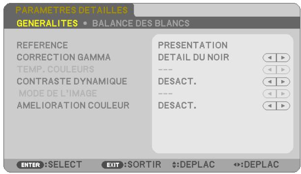 NEC UM301WI - [PARAMETRES DETAILLES] - 1