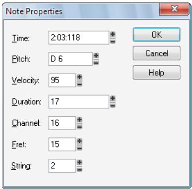 CAKEWALK SONAR X1 - Éditer les propriétés d'une note - 1