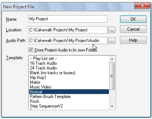 CAKEWALK SONAR X1 - Créer un nouveau fichier de projet - 1