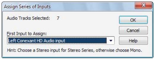 CAKEWALK SONAR X1 - Boîte de dialogue affecter une série d'entrées - 1