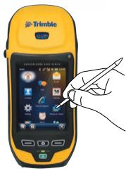 TRIMBLE GEOEXPLORER 6000 - Interaction avec l'écran d'affichage : - 1
