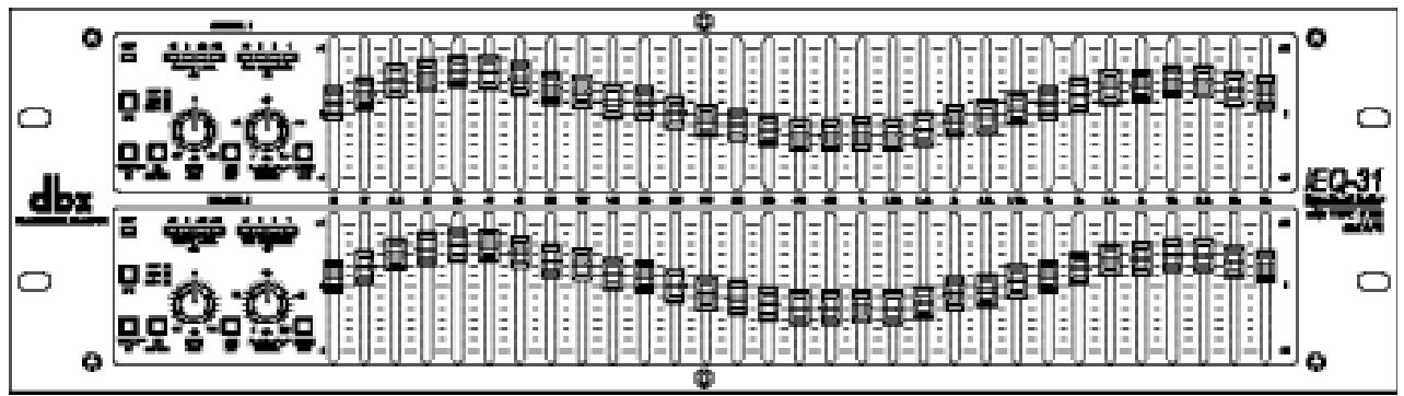 DBX IEQ-15 - Connexions en face avant - 2