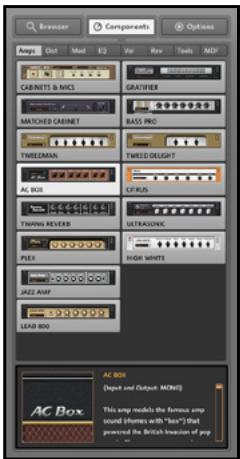 NATIVE INSTRUMENTS GUITAR RIG 3 - Le pool de Composants - 1