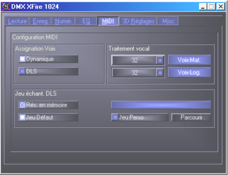 TERRATEC XFIRE1024 - La fenêtre MIDI. - 1