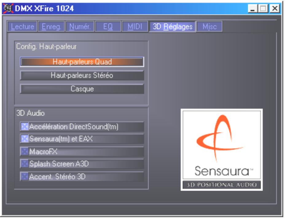 TERRATEC XFIRE1024 - Réglages 3D. - 1