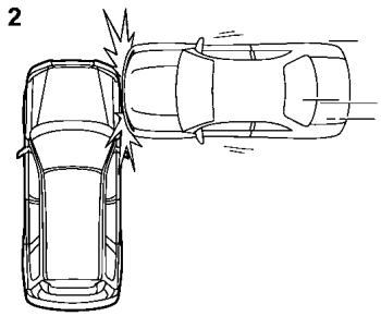 SUBARU FORESTER 2010 - Exemples d'accidents peu susceptibles d'entraîner le déploiement des coussins de sécurité SRS latéraux - 7