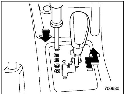 SUBARU FORESTER 2010 - Bouton de déverrouillage du levier sélecteur - 1