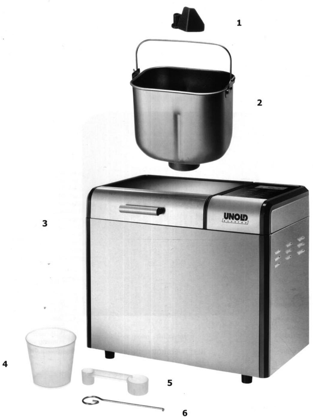 UNOLD BACKMEISTER - GERÄTEBESCHREIBUNG - DESCRIPTION BESCHRIJVING - DESCRIPCION - 1