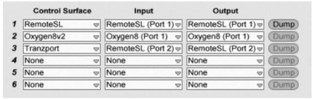 ABLETON LIVE 8 - Surfaces de contrôle originellement prises en charge - 1