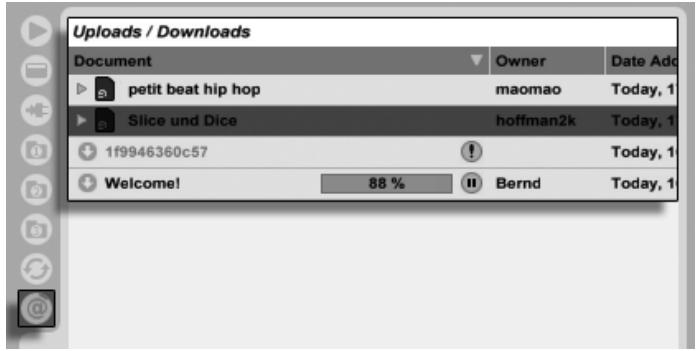 ABLETON LIVE 8 - Le navigateur de mise en ligne/téléchargement - 1