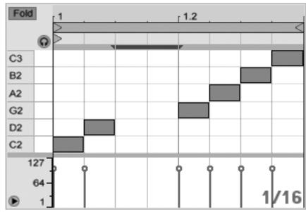 ABLETON LIVE 8 - Les commandes ...Zone temporelle dans l'Editeur MIDI - 1