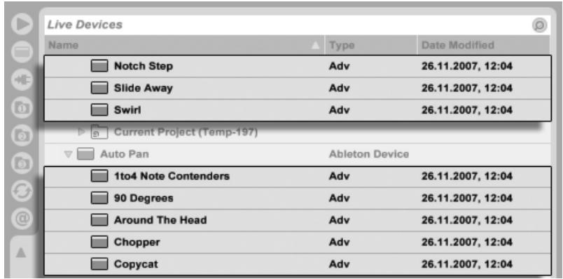 ABLETON LIVE 8 - Presets de périphérique Live - 1