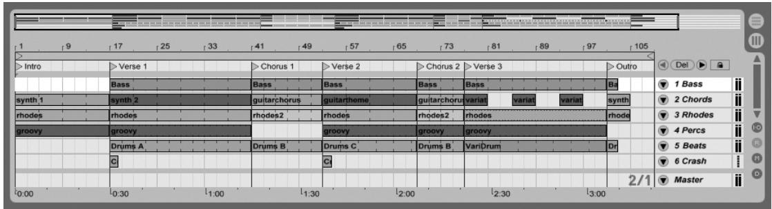 ABLETON LIVE 8 - Écran Arrangement - 1