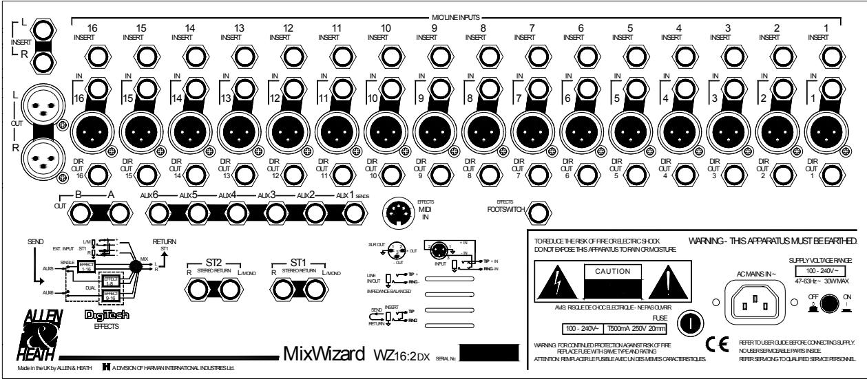 ALLEN & HEATH ALLEN & HEATH WZ162DX - **Caracteristiques entree Sté reproduction (WZ12:2DX seulement):** - 4