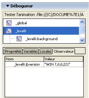 MACROMEDIA FLASH MX 2004 - Utilisation de la liste d'observation - 2