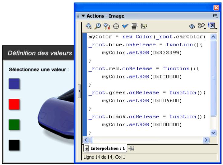 MACROMEDIA FLASH MX 2004 - Définition des valeurs des couleurs - 1