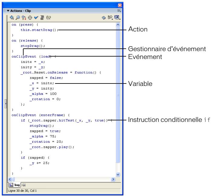 MACROMEDIA FLASH MX 2004 - Structure d'un exemple de script - 2