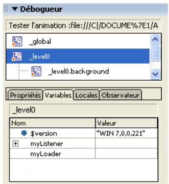 MACROMEDIA FLASH MX 2004 - Utilisation de la liste d'observation - 1