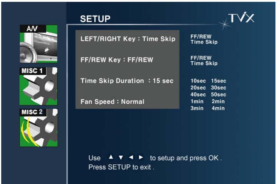 TVIX M-3100U - Paramètres MISC2 (Divers) - 1