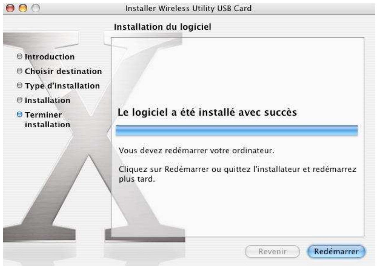 COMET LABS WN558 - Pour que l'installation soit prise en compte, cliquez sur le bouton redémarrer - 1