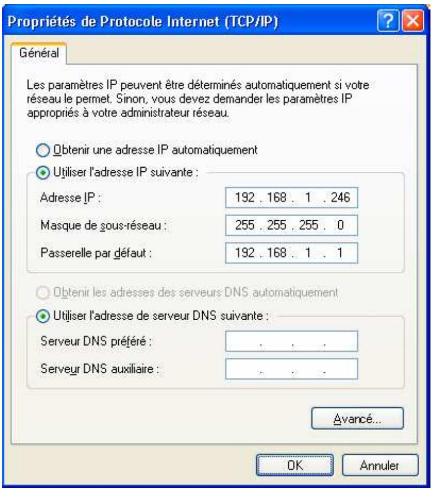 COMET LABS WN558 - Sélectionnez utilisation de l'adresse IP suivante. - 2