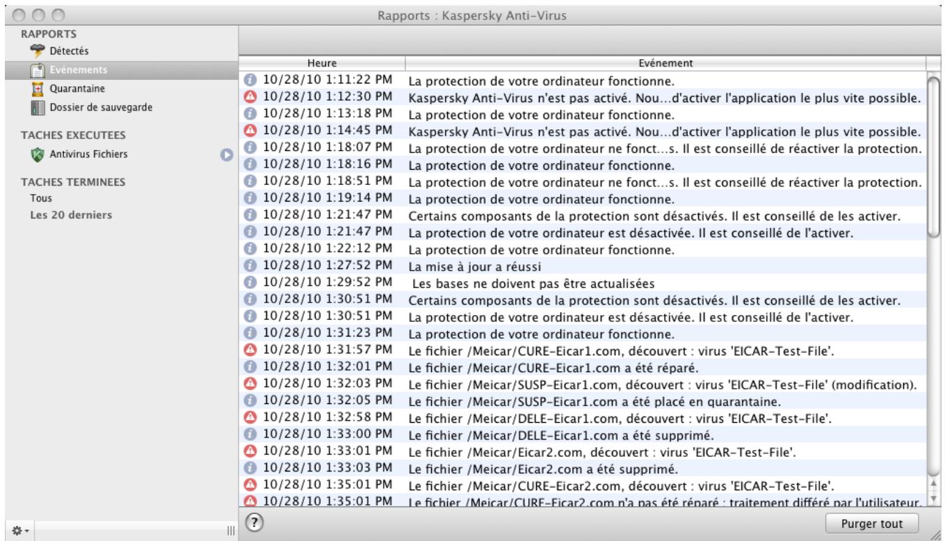 KASPERSKY ANTI-VIRUS FOR MAC - RAPPORTS - 2
