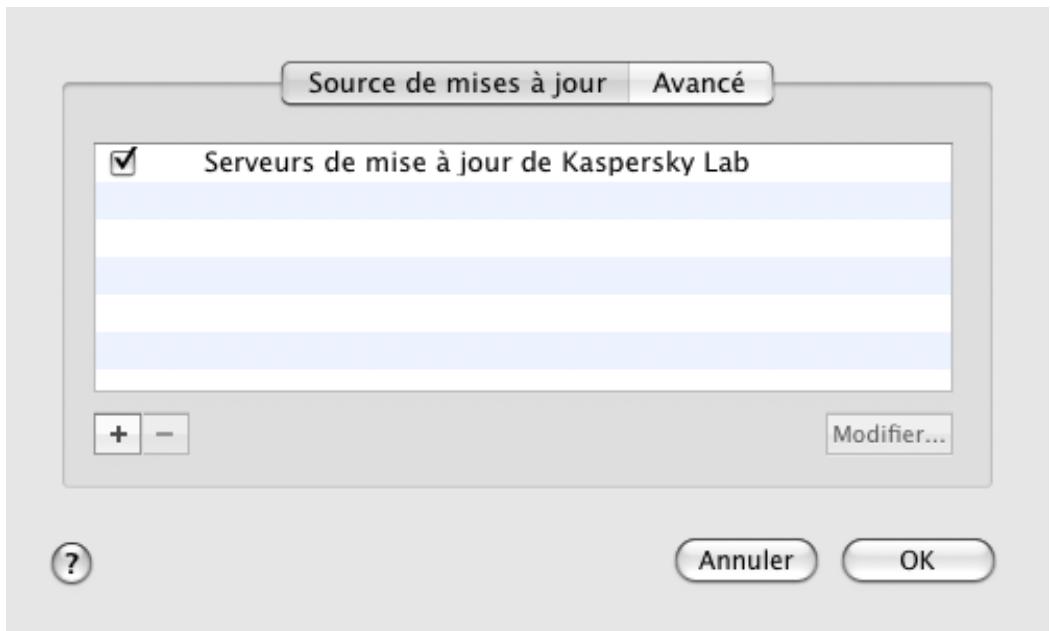 KASPERSKY ANTI-VIRUS FOR MAC - SELECTION DE LA SOURCE DE MISES À JOUR - 1