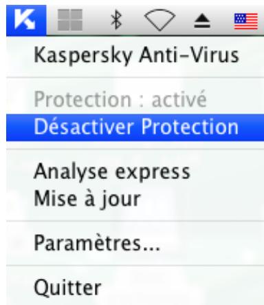 KASPERSKY ANTI-VIRUS FOR MAC - DÉSACTIVATION DE LA PROTECTION DES FICHIERS - 1