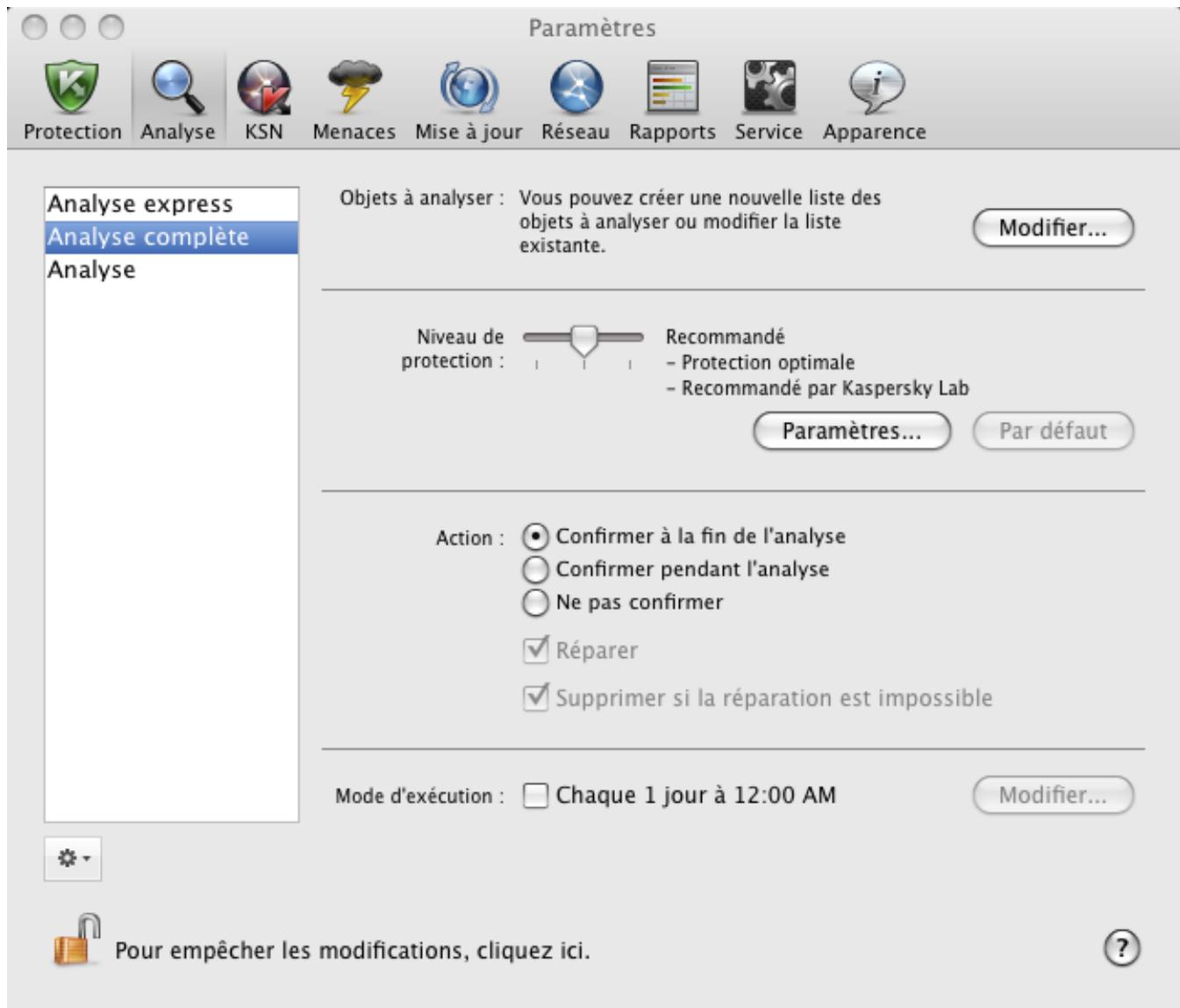 KASPERSKY ANTI-VIRUS FOR MAC - CREATION DE TÂCHES LIÉES À LA RECHERCHE DE VIRUS - 1