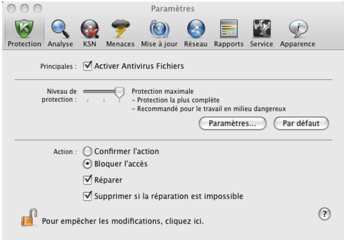 KASPERSKY ANTI-VIRUS FOR MAC - DÉSACTIVATION DE LA PROTECTION DES FICHIERS - 2
