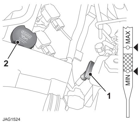 JAGUAR XF 2008 - Contrôle du niveau d'huile - 1