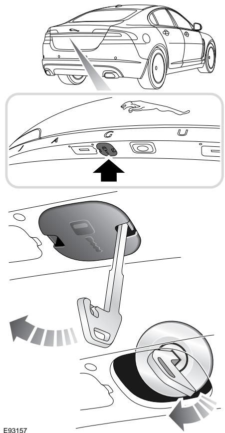 JAGUAR XF 2008 - Déverrouillage du coffre à bagages - 1