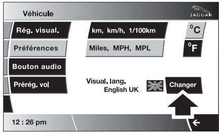 JAGUAR XF 2008 - Langues et unités de distance - 1