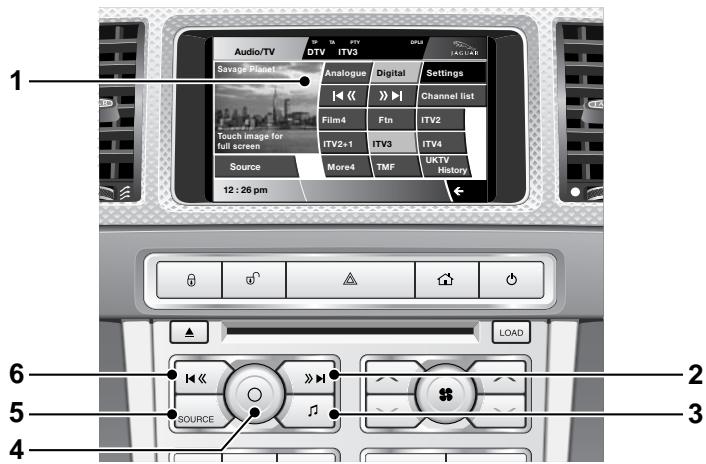 JAGUAR XF 2008 - Commandes de la télévision - 1