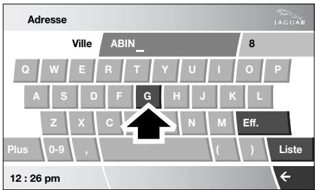 JAGUAR XF 2008 - Dans le menu de navigation, sélectionnez entrer destination. - 4