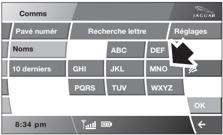 JAGUAR XF 2008 - Effacement des noms dans le répertoire - 1